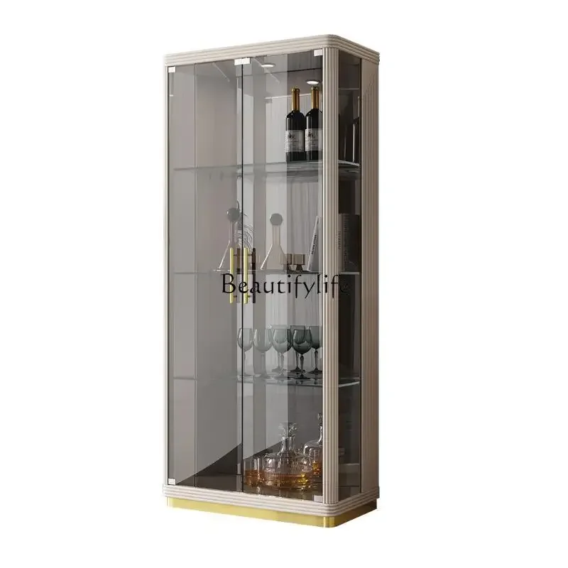 

*FG44Living room light luxury high-end cream wine cabinet glass figure display cabinet