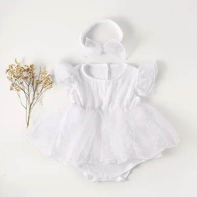 Summer with a full moon baby  rompers baby one hundred suits cut flower princess gauze triangle ha ha skirt romper girl