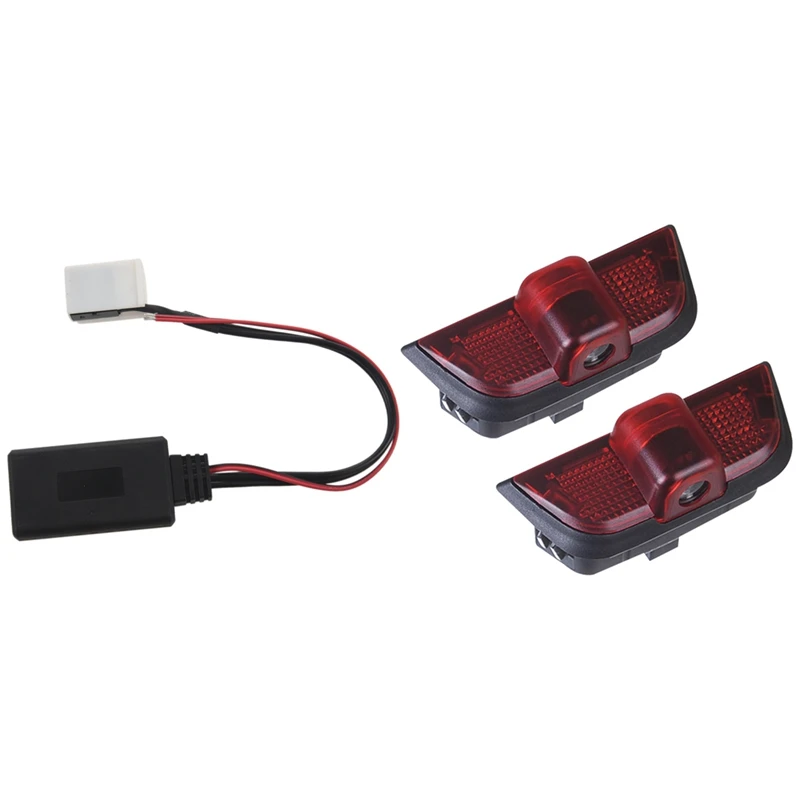 1 Pcs 12-Pin Module Board Wireless Bluetooth Music Adapter & 1 Pcs LED Car Door Welcome Projector Logo Shadow Light