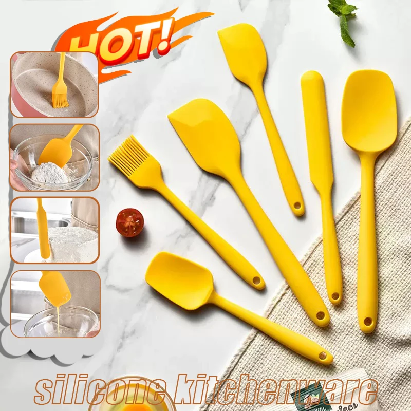 

6 Pieces Silicone Spatula Set Food Grade Non Stick Heat Resistant Spatulas Turner for Cooking Baking Mixing Baking Tools