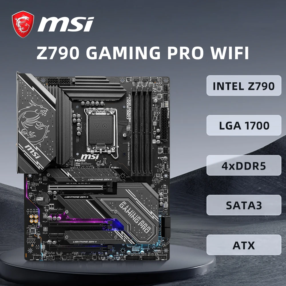 MSI Z790 GAMING PRO WIFI Motherboard LGA1700 Support i5-12400F 12600KF i7-14700K i9-13900KF CPU DDR5 7800MHz M.2 NVME HDMI ATX