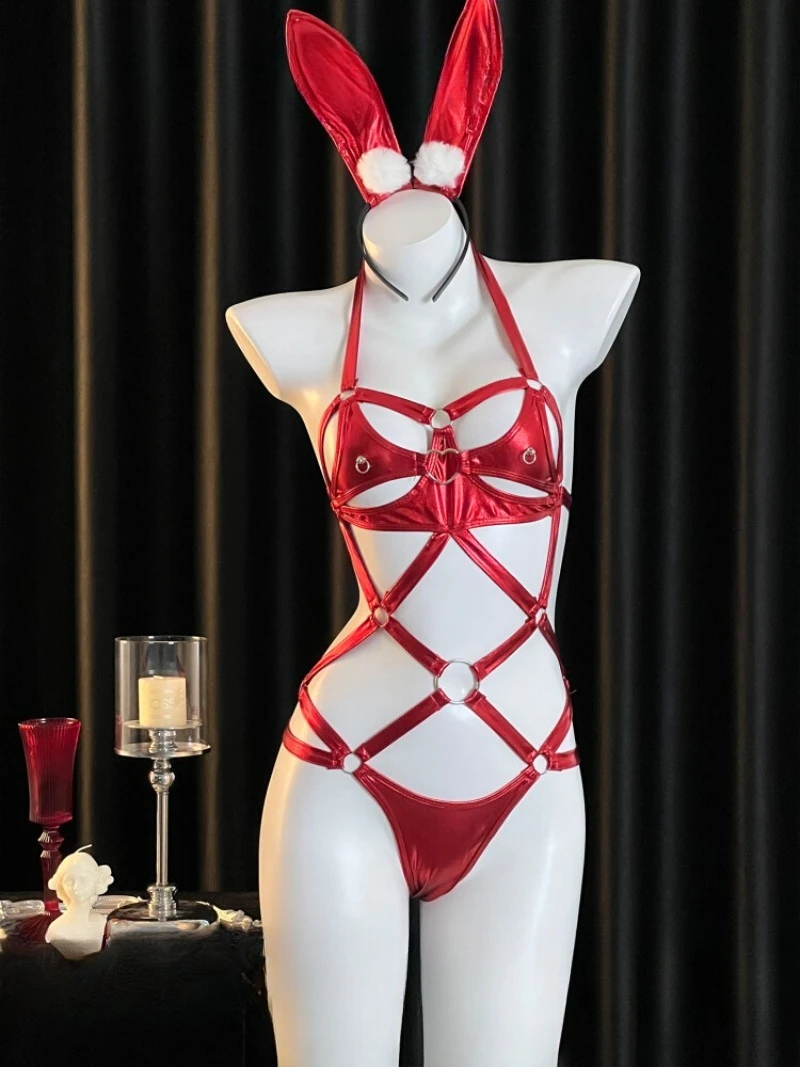 Elegante abito da donna monopezzo con scollo all'americana senza schienale: design a rete chic con ritagli romantici, intimo elegante per donne moderne