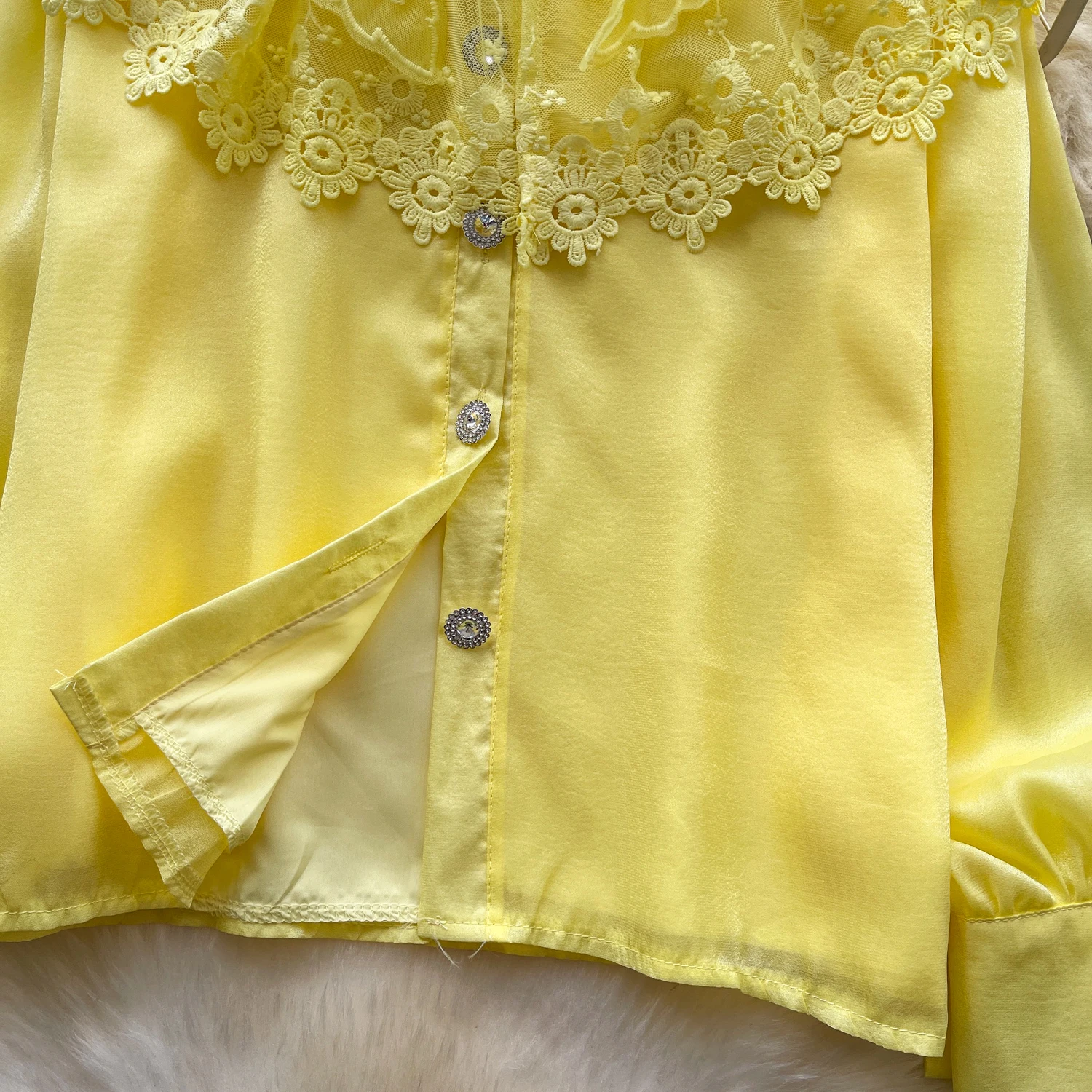 بلوزة Y2k Goth Spice Girl بأكمام طويلة مطرزة بالخرز للنساء واحدة الصدر من الدانتيل ملابس علوية ضيقة للسيدات #5