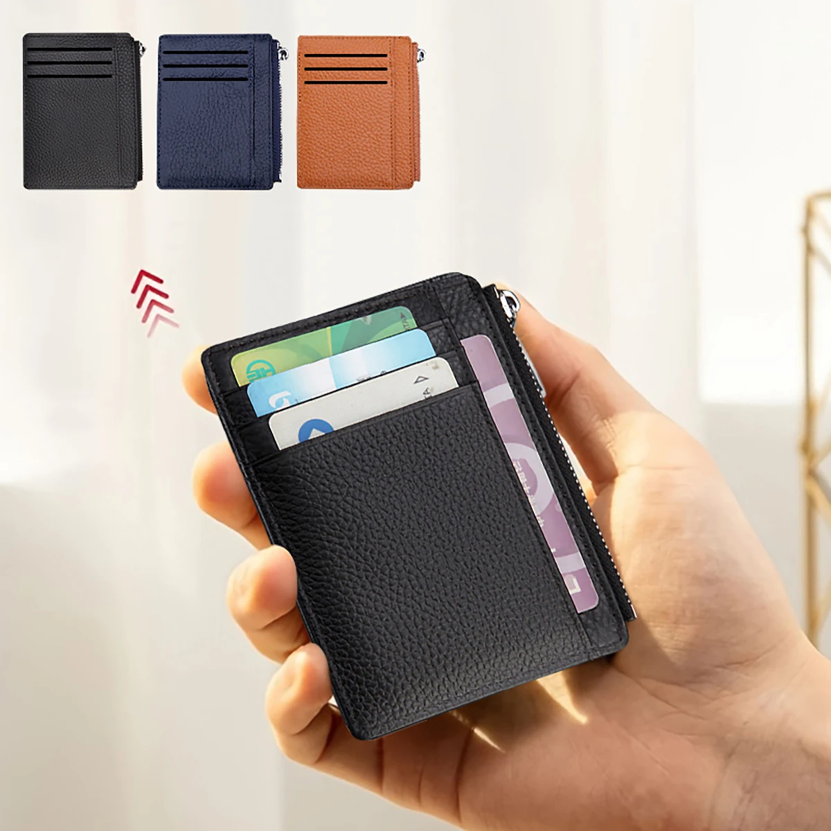 Pu card cover large capacity ultra-thin exquisite simple multi-card coin wallet ID card bank credit card bag