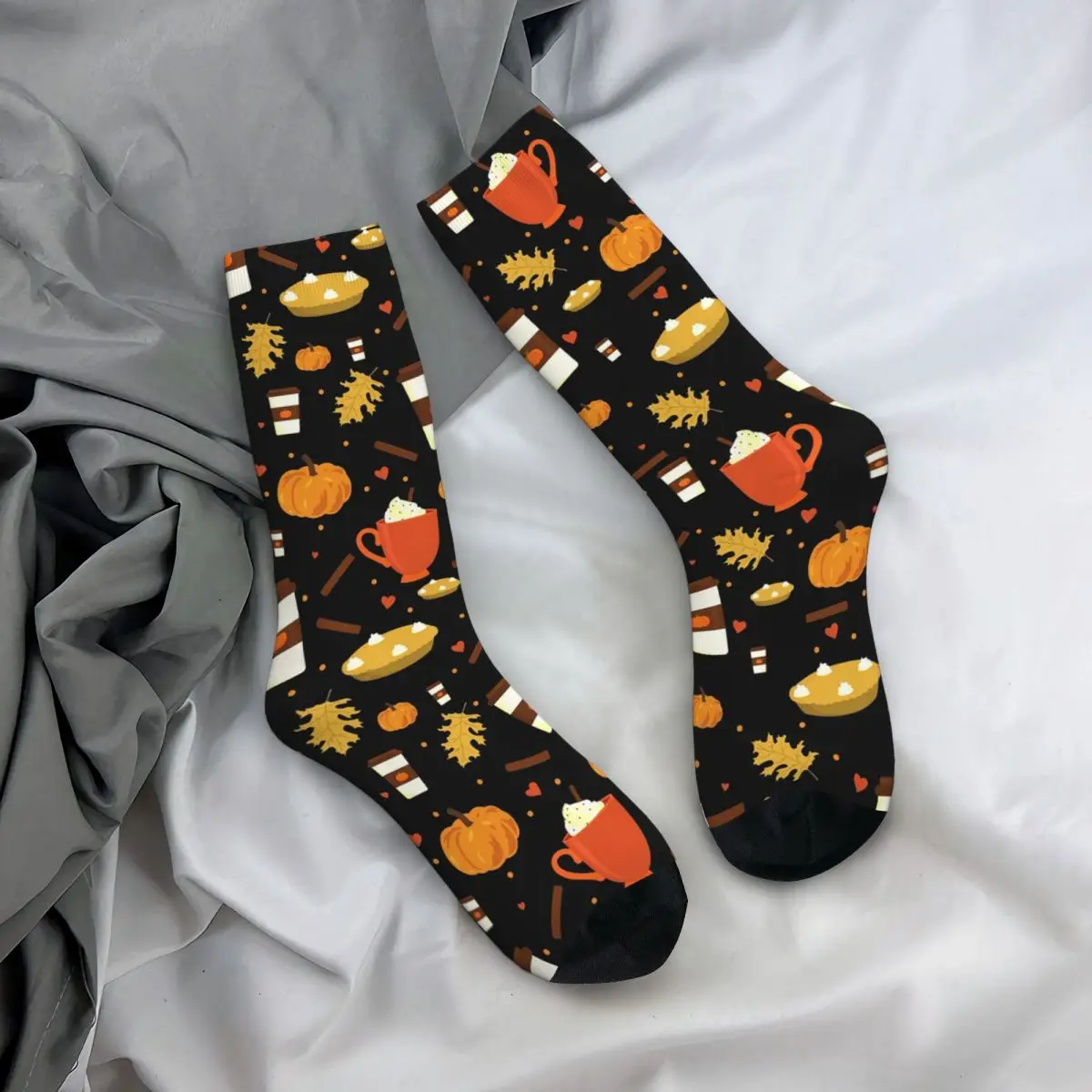 Love Pumpkin Spice Coffee Socks Harajuku Super Soft Stockings All Season Long Socks Accessories for Man Woman\'s Birthday Present