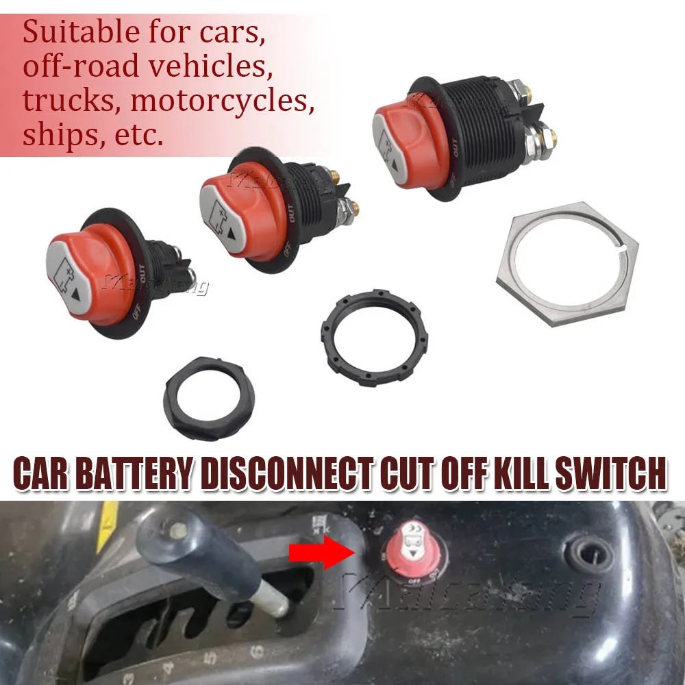 50A 100A 200A Batterie Trennen Cut Off Kill Schalter Dreh 12V 24V DC Power Isolator Auto Motorrad Lkw boot Zubehör