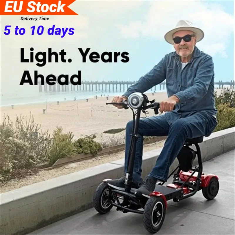 EU Stock Electric Scooter For Disabled Four Wheel Electric Scooters Dual Motor 250W Mobility Scooter Foldable For Elderly