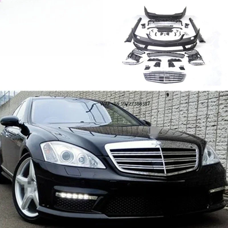 

S Class W221 Body Kits 60-13year Update to S65 a Style Front Bumper Grille Side Skirts and Rear Bumper Old to New Body Kits