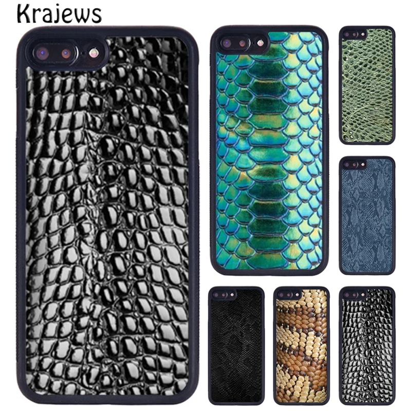 Krajews Snake Texture Skin Pattern Phone Case For iPhone 16 15 14 X XR XS 11 12 mini 13 Pro MAX Plus cover shell coque