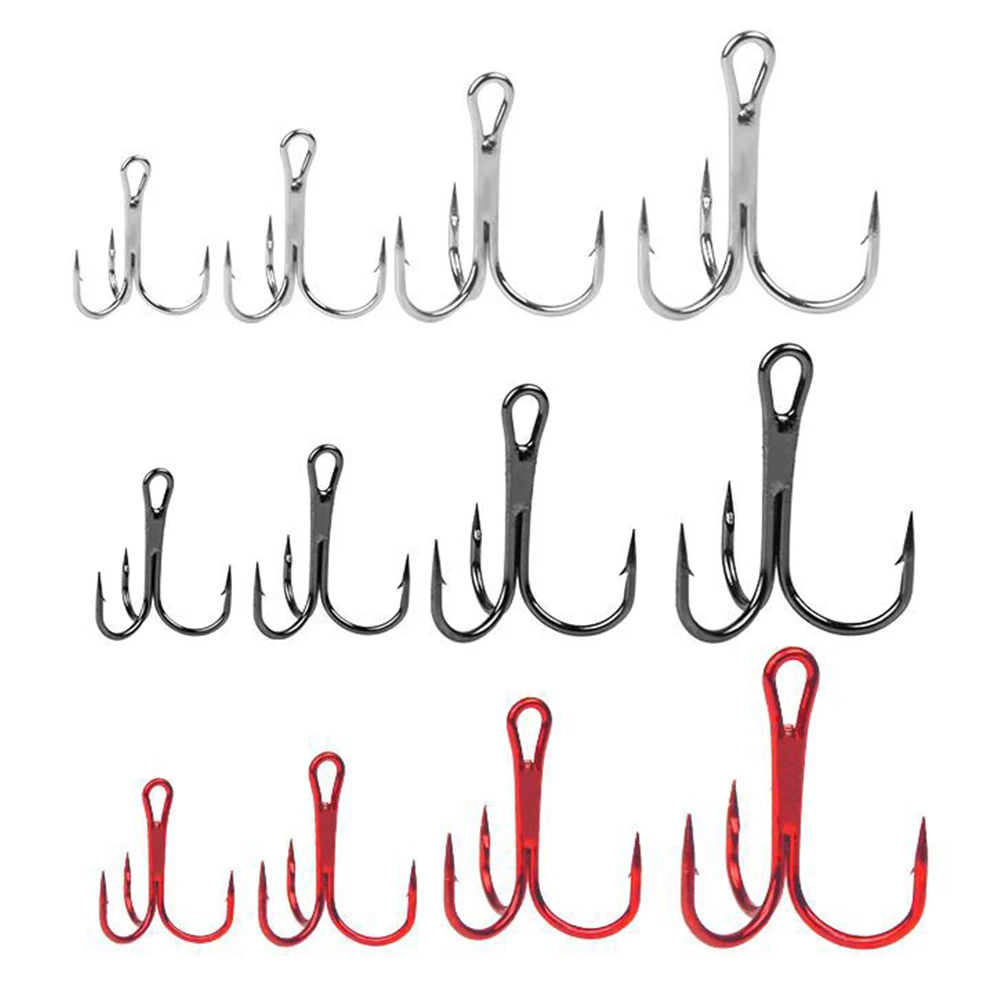 Fishing Hooks 20pcs Nickel Metal Treble Fishing Hooks 2# 4# 6# 8# Strong Sharp Tackle Barbed Hooks with Box Fishing Tackle Sharp