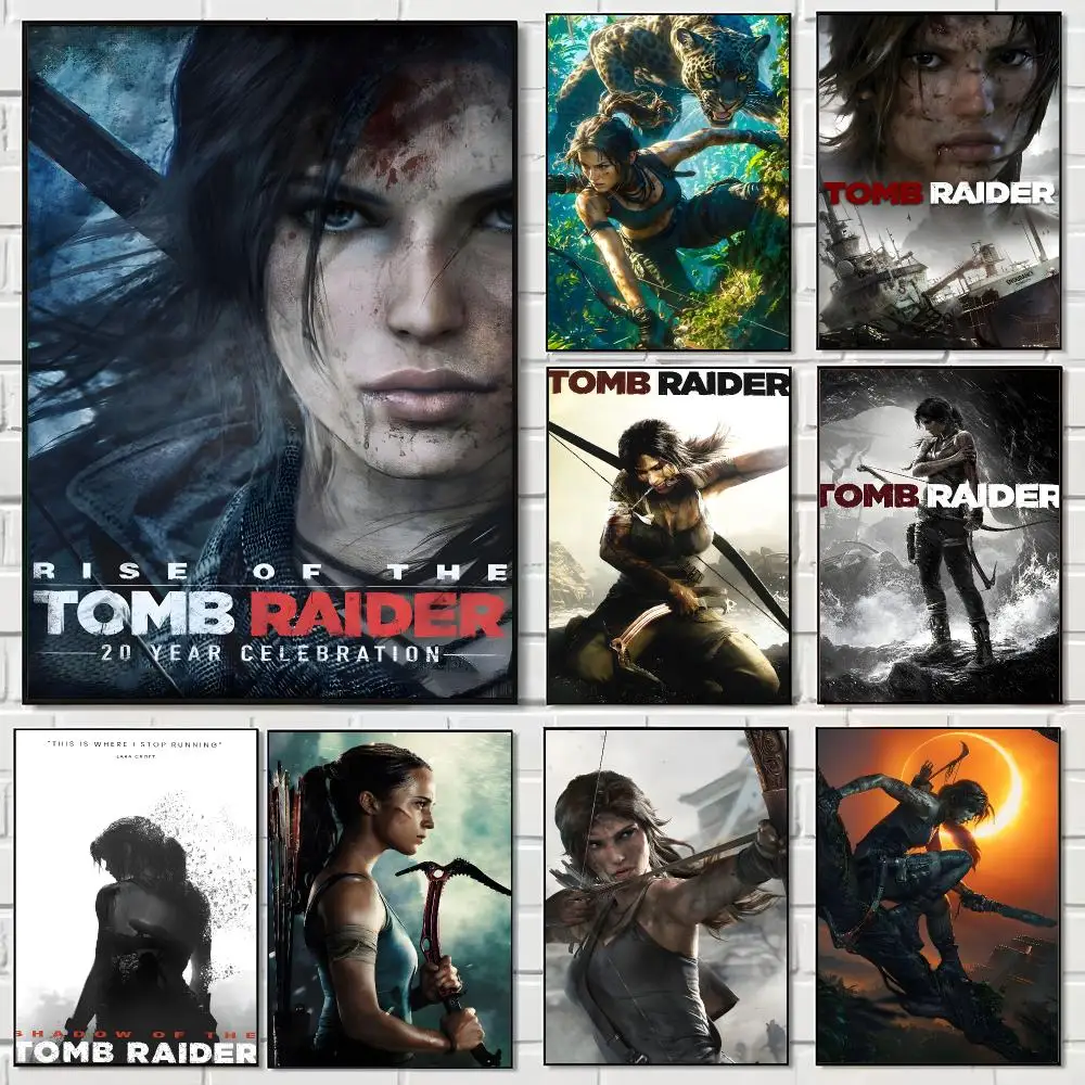 Adventure Game T-Tomb Raider Poster Pegatina artistica HD autoadhesiva impermeable para salon dormitorio