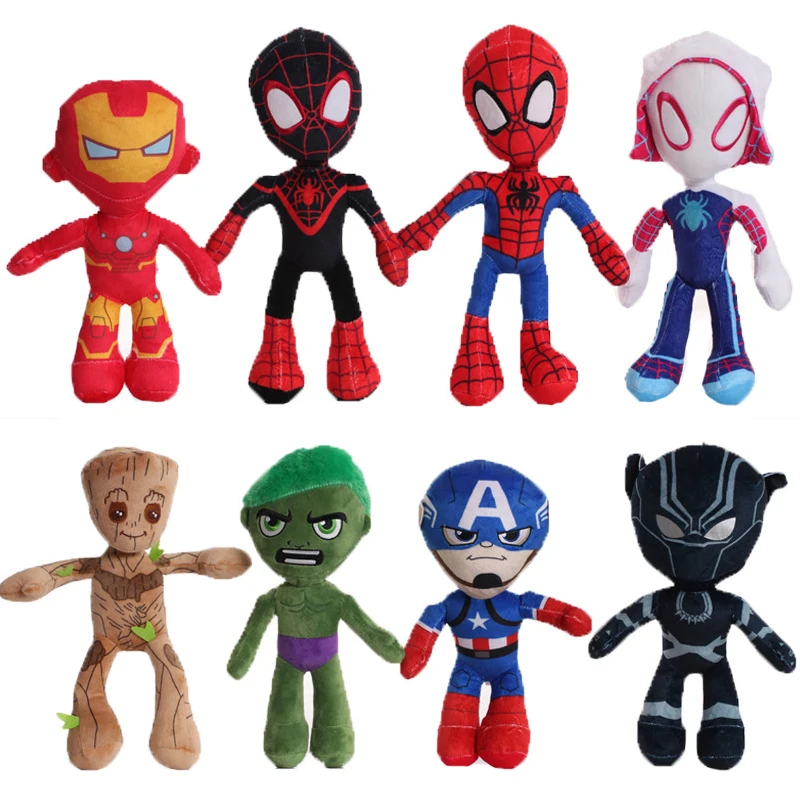 

Marvel Series Plush Stuffed Toys Cartoon Anime Movie Figure Spiderman The Hulk Groot Doll Pendant Kids Birthday Gifts Xmas Decor