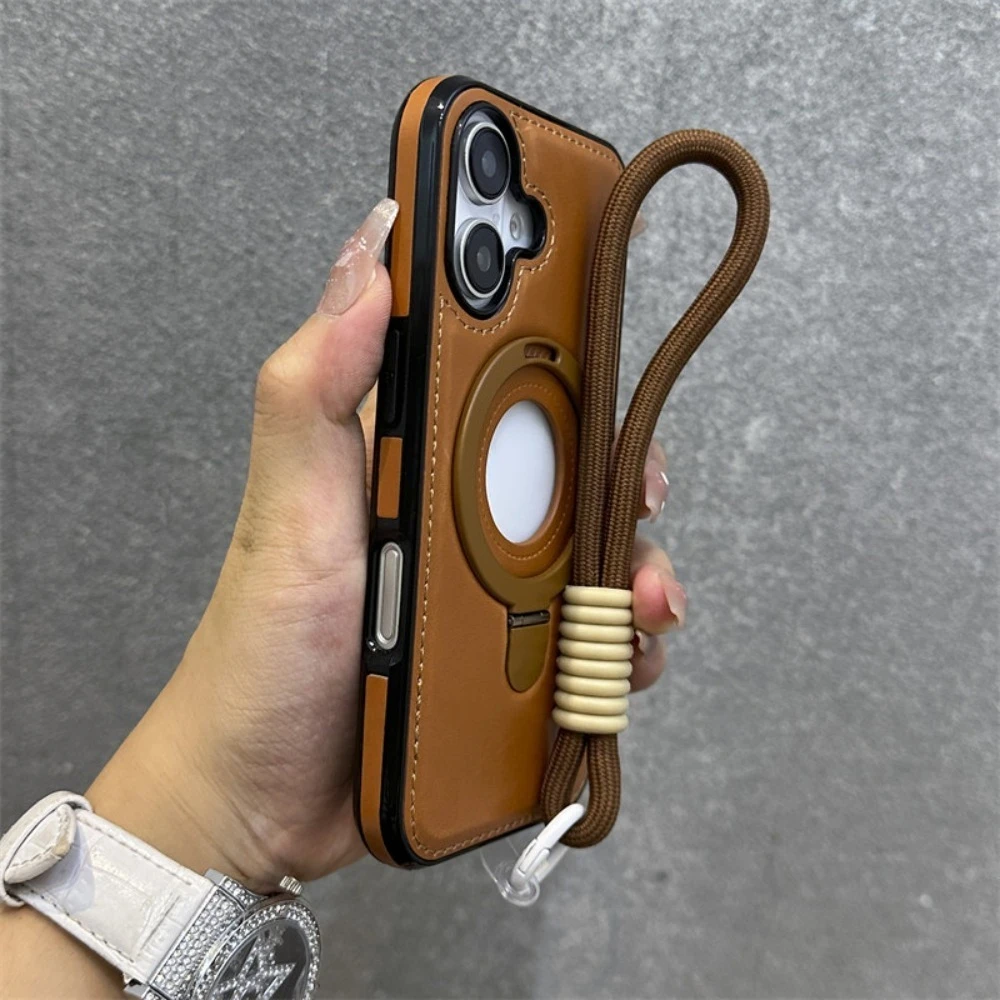 

Чехол для iPhone 17 Pro Max, роскошный кожаный, с магнитной подставкой, премиальное покрытие, совместим с iPhone 16, 15, 14, 13, 12, 11