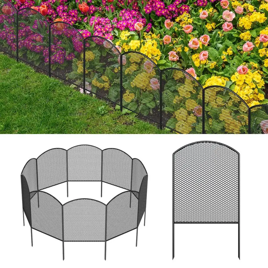 

Сетка для ограждения сада, 10 штук, 61 см (В) x 3,3 м (Д), защита от животных, нержавеющая металлическая сетка для двора, для собак и кроликов, проволочная секция для сада