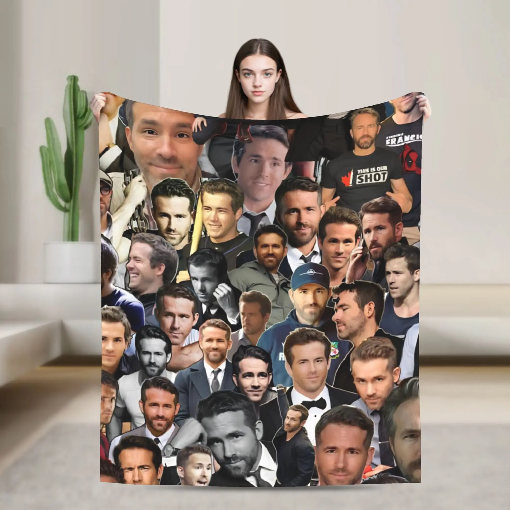 الممثل R-Ryan Reynolds كلية البطانيات التخييم الفانيلا رمي بطانية للأريكة السرير الدافئة مخصصة جودة المفرش هدية فكرة