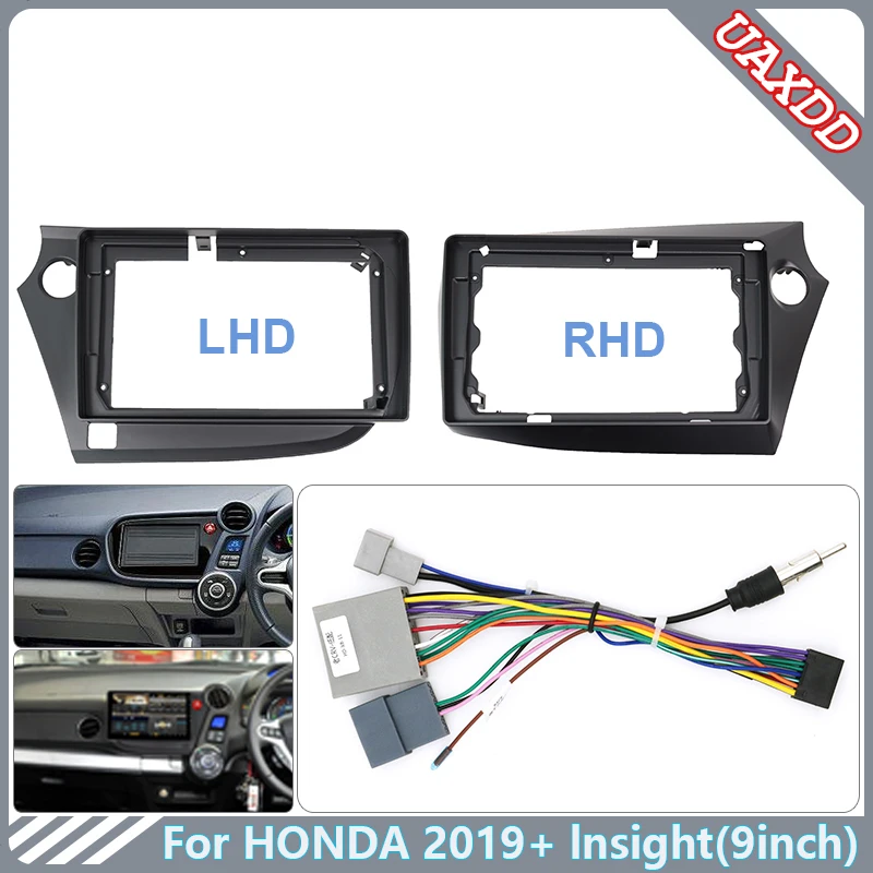 For 1998-2000 Honda Civic 9inch dvd Radio Android Stereo Frame Panel Fascia Dashboard Audio Multimedia Player Screen Video Cable