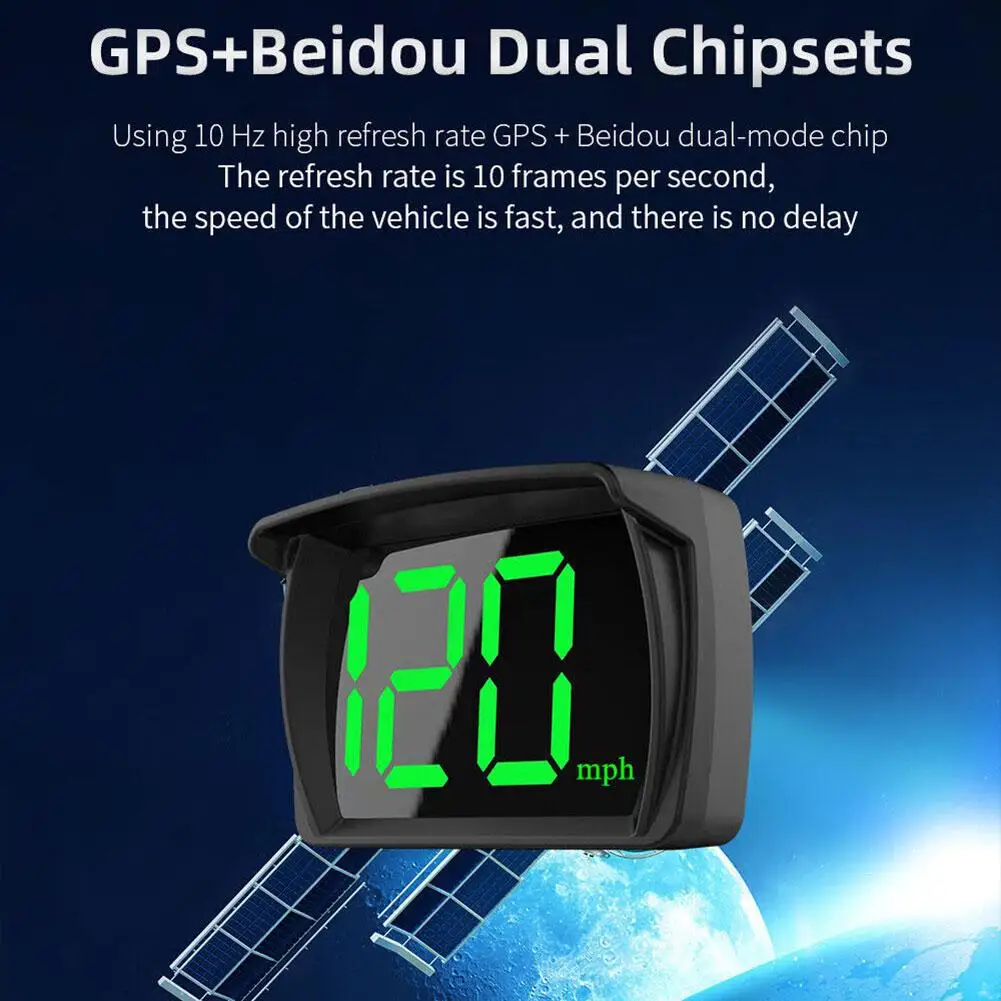 سيارة رئيس يصل HUD عرض GPS عداد السرعة KMH الرقمية HUD GPS + Beidou شرائح مزدوجة لجميع السيارات والشاحنات والإلكترونيات