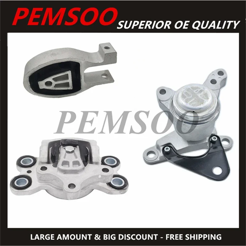 3PCS Rubber Pier Engine Support Motor Mounts for Volvo XC60 S80 V60 V70 31262710 31277689 30680705