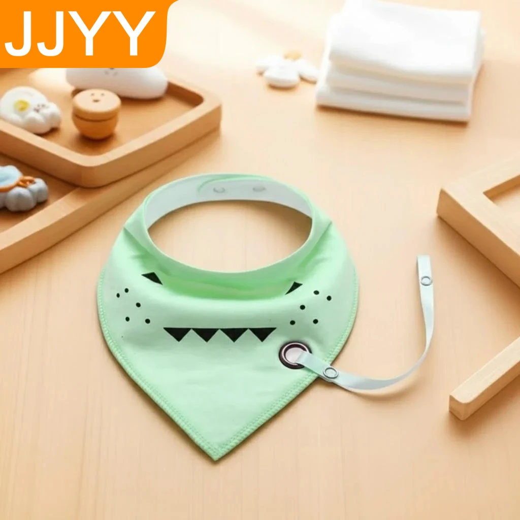

Детский водонепроницаемый слюнявчик-нагрудник с двойным карманом, треугольное полотенце для младенцев, незаменимое при кормлении, с цепочкой для пустышки