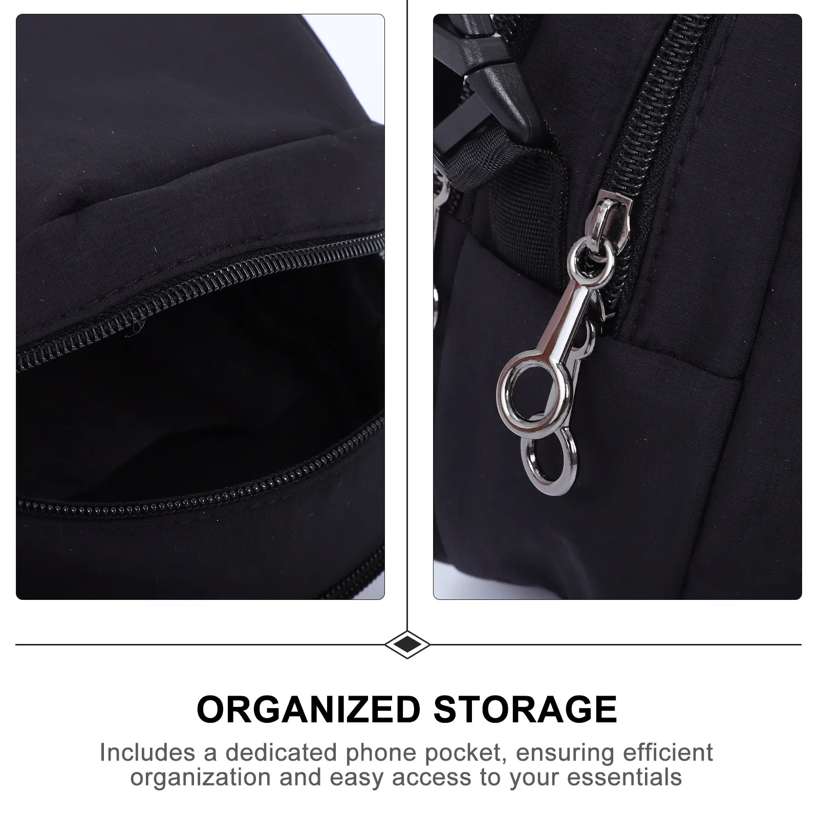 Lightweight Black Shell Bag Crossbody Shoulder Pouch Unisex Small Phone Purse Stylish Mini Sling Backpack for Daily view 4