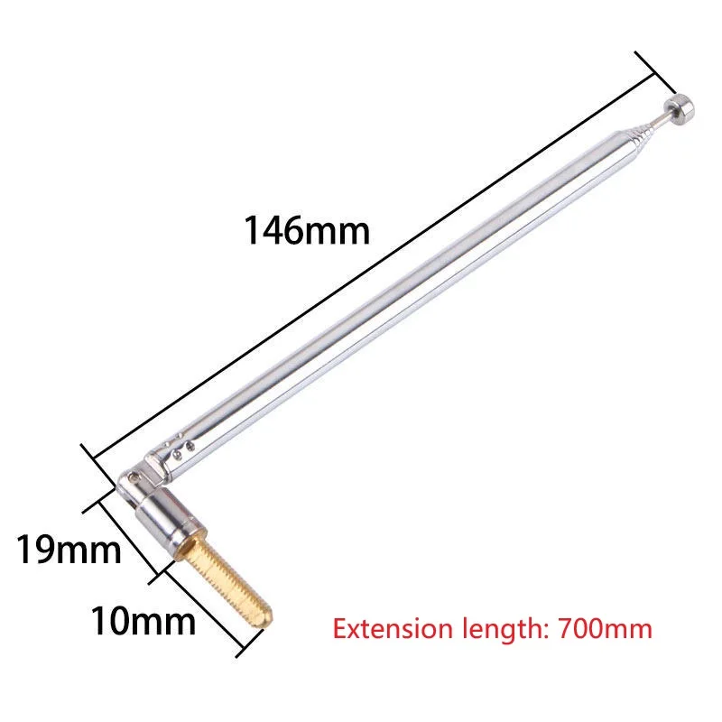 Telescopic Rod Antenna Compatible with For FM Radios Wireless Alarm Systems and Audio Receivers Supporting Up to 700mm Extension