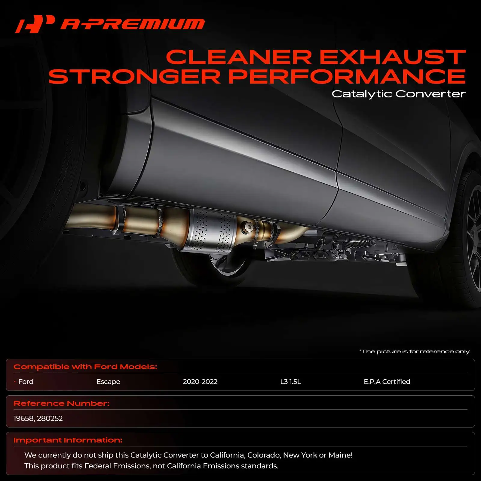 A-Premium Front Catalytic Converter for Ford Escape 2020-2022