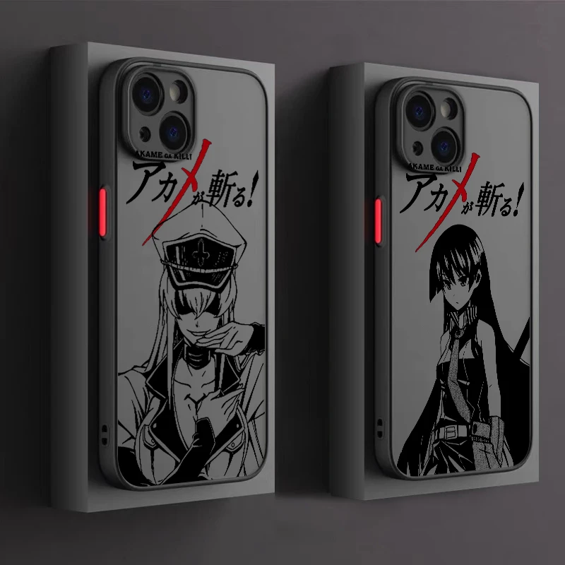 Anime Akame Ga Kill Logo Phone Case For Apple iPhone 15 14 13 12 11 XS Mini Pro Max 8 XR X Matte Frosted Translucent