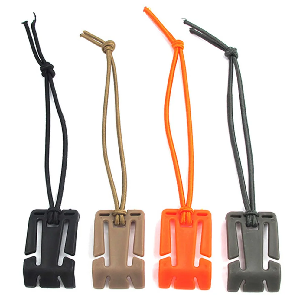 

4pcs Web Buckles Strap Clip For Tactical Backpack System Outdoor Bag Adjustable Buckle With Elastic String Black