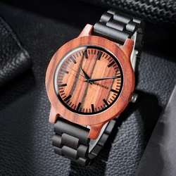 BOBO BIRD Sandalwood Men's Watch Relogio Masculino Japanese Quartz Movement With Wooden Box