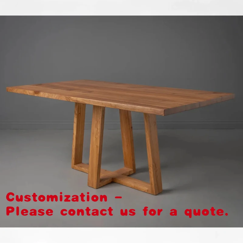 

Customize.Handmade Solid Wood Top Rectangle Dining Room Table Contemporary Farmhouse Entry 6 Seater Home Furniture Hotel