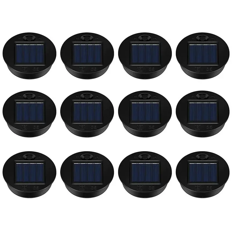 12 Pack Replacement Solar Light Parts Solar Light Replacement Tops Waterproof LED Solar Panel Lantern Lid Light Outdoor view 5
