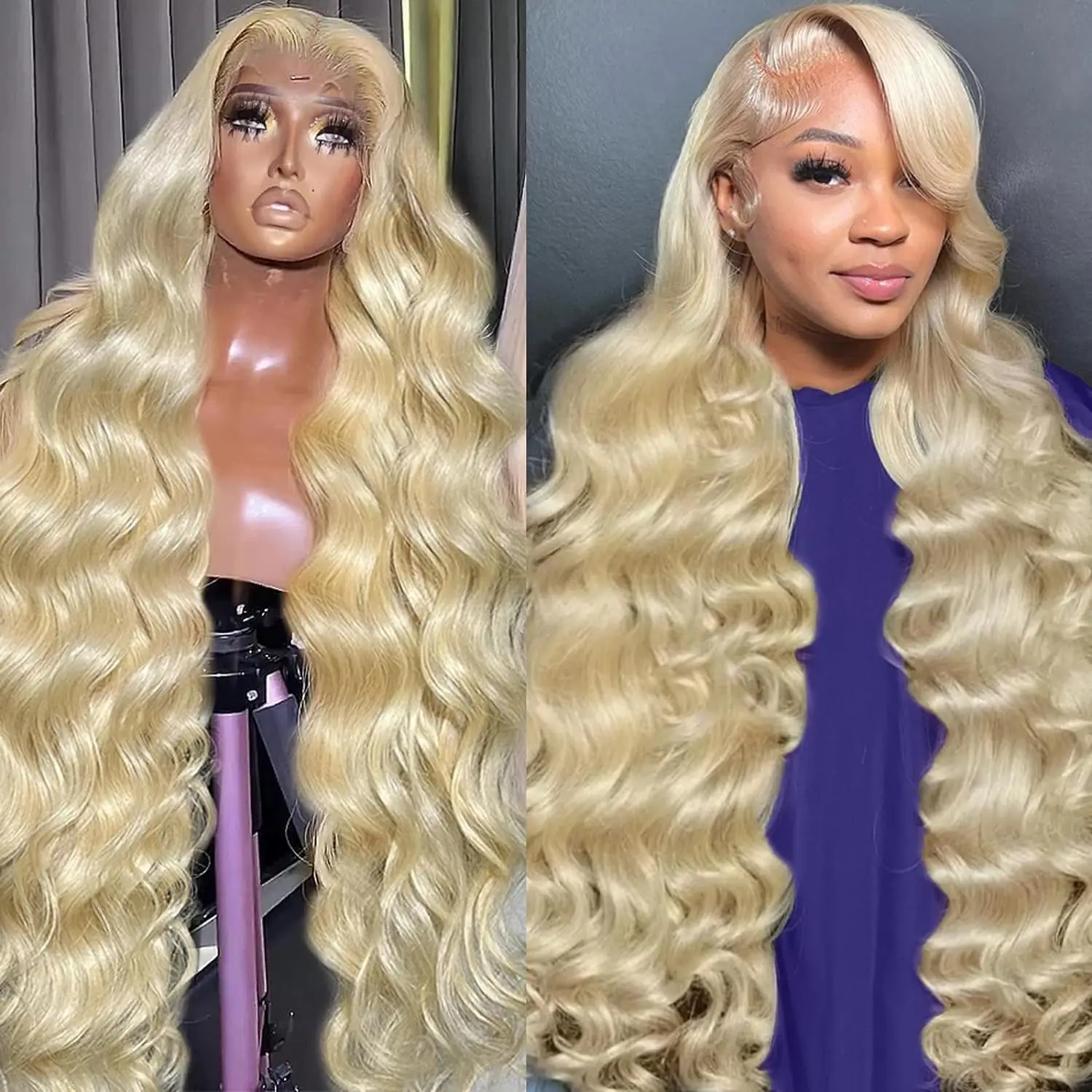 Rosabeauty 13x6 Body Wave Honey Blond HD Lace Frontal Wigs Human Hair Color 13x4 Transparent Lace Front Wig Glueless Prebleached