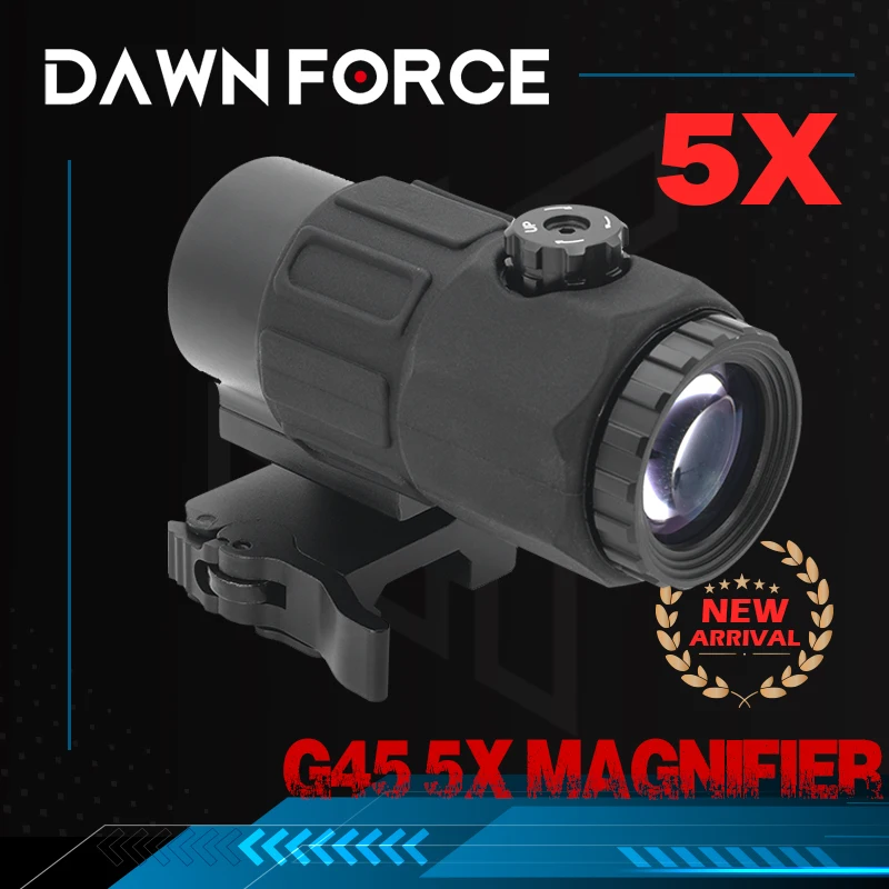 

G45 Magnifier Sight 5X with Switch to Side Quick Detach QD Mount for Hunting and Airsoft Rifle with Original Markings