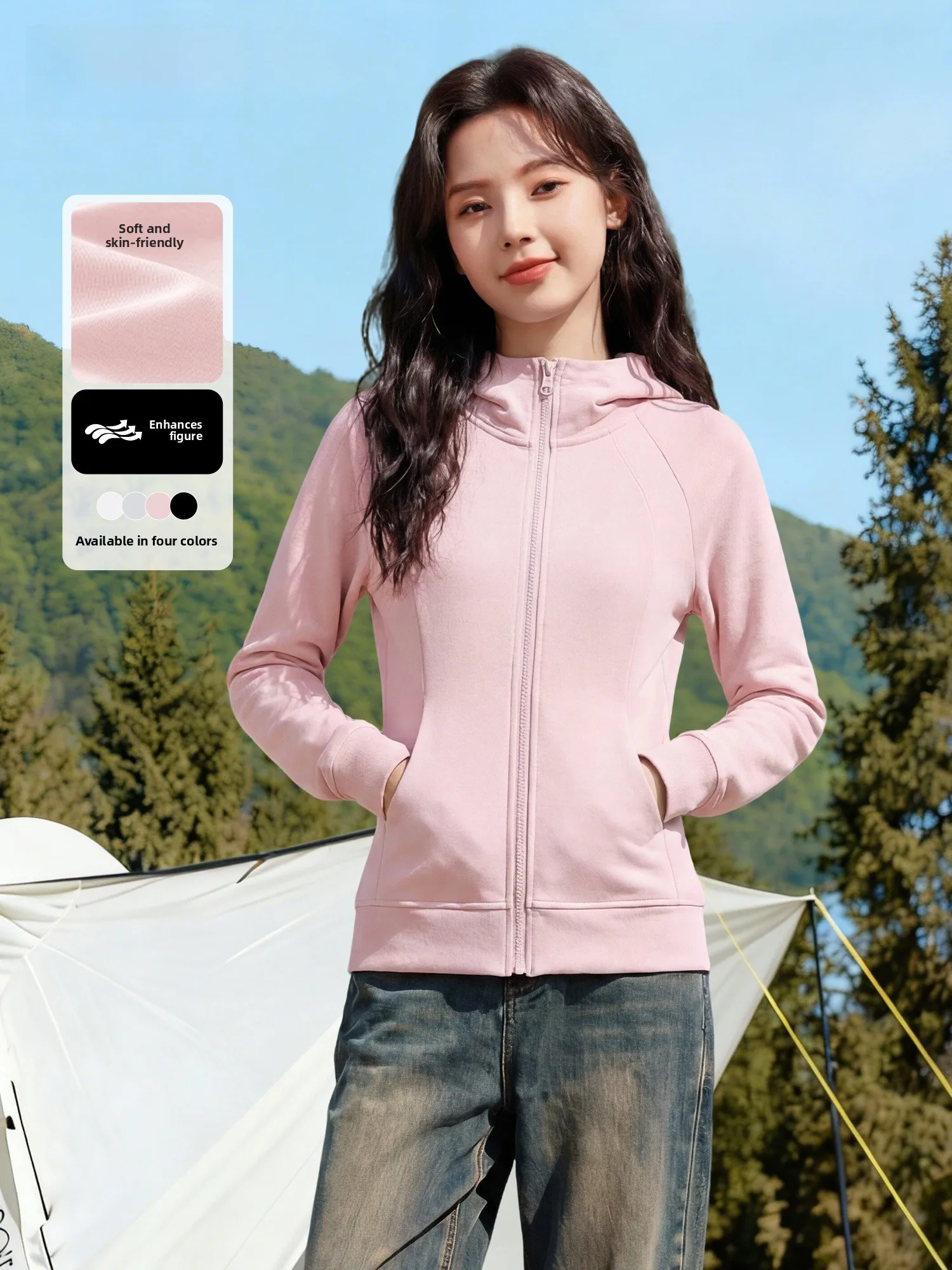 

Женская толстовка Bal ey с капюшоном на молнии, приталенная, для спорта и активного отдыха, повседневная, весенняя, с длинным рукавом, круглым вырезом