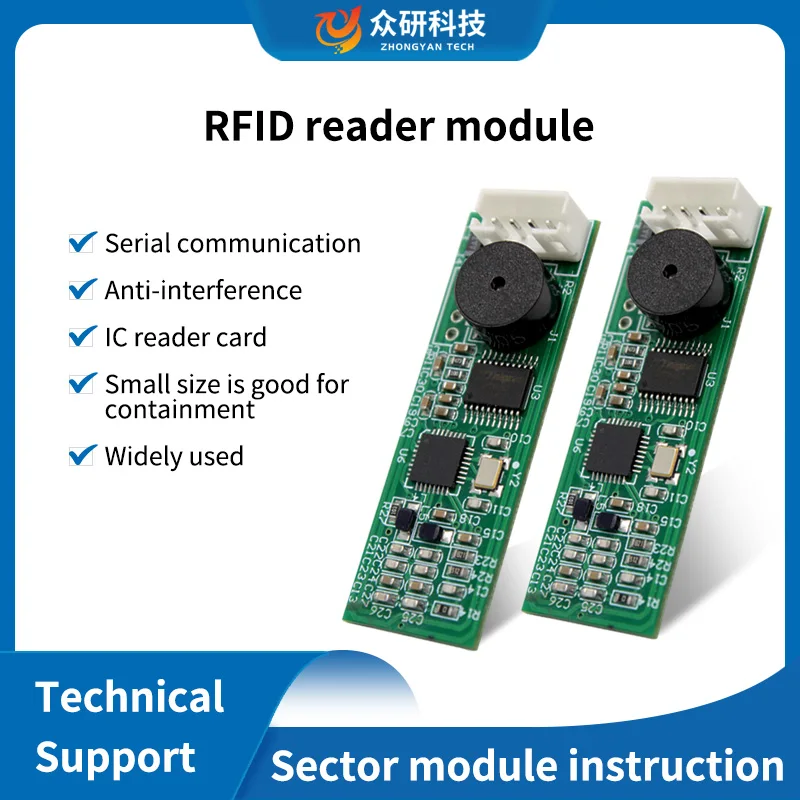 

13.56Mhz RFID IC Reader Module UART RS232/485 Sector Read Write Module Access Control Reader Module