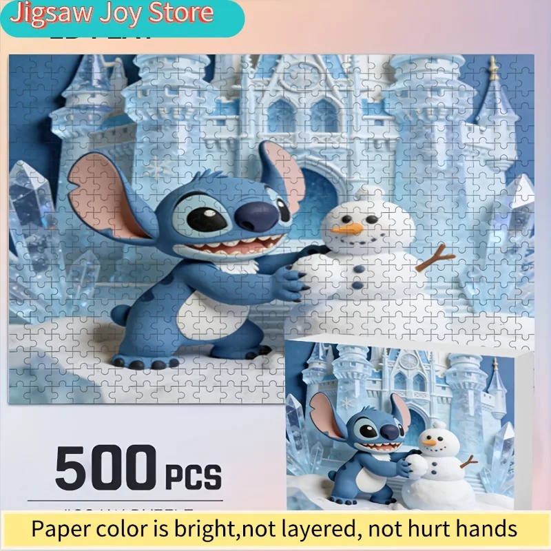 

2D Flat, Disney Stitch and Mickey Mouse Home Decor Print, 2D Flat Puzzle, Disney, Brain Teaser for Adults, Gift for Loved Ones