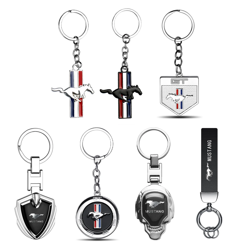 Llavero Metálico 3D con Emblema de Caballo Corriendo para Ford Mustang Shelby GT 350 500 Cobra, Accesorio de Estilo para Auto