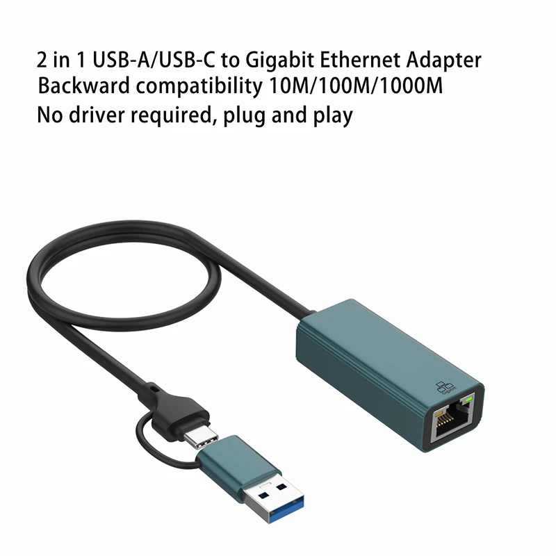 Адаптер USB 3.0 к Gigabit Ethernet, разветвитель, преобразователь 10/100/1000 Мбит/с, конвертер Type-c, USB-концентратор, адаптер локальной сети RJ-45, док-станция