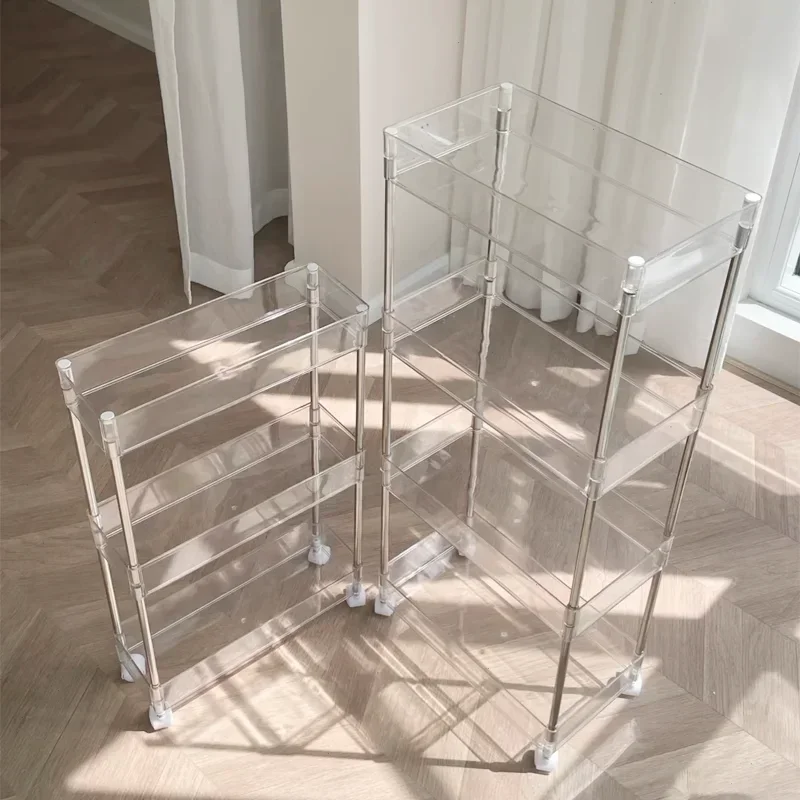 

B Transparent Trolley Shelving Floor To Floor Multi-storey Bedroom Bedside Dormitory Snacks Narrow Slit Slit Storage