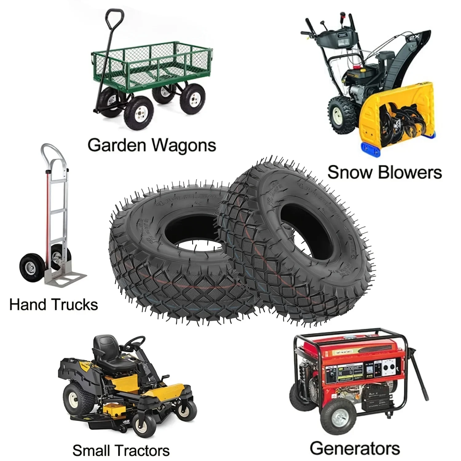 4.10/3.50-4 410/350-4 4.10-4 Tire and Inner Tube for Warehouse Cars Scooter Wheel Hand Truck Lawn Mower Dollies Wheelbarrow