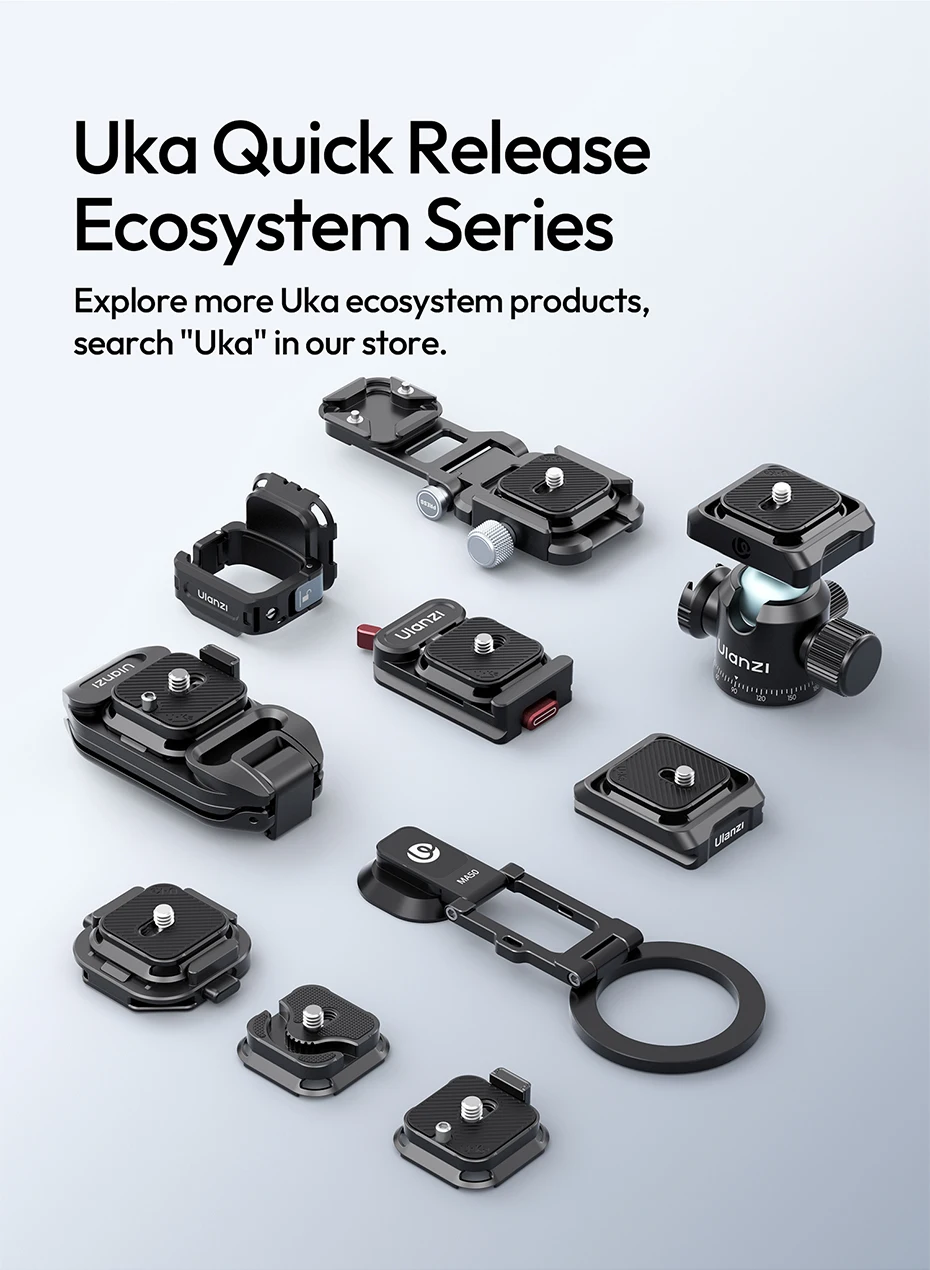 Ulanzi UKA12 UKA Pro Schnellwechsel-Kit Doppelte Verriegelungsplatte für Kamera mit Arca-Swiss-Basis für Kamera-Slider-Stabilisator – Detail 2