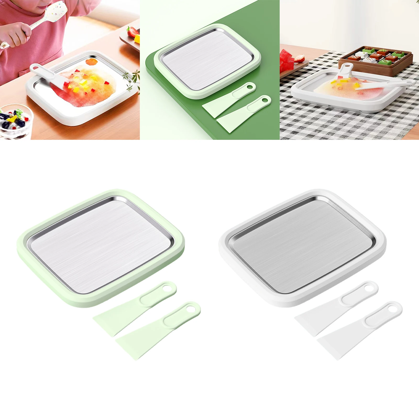 Mini Ice Cream Plate Maker Summer Portable Sweet Roller Pan for Buffet Birthday Gift Housewarming Families Smoothie Making