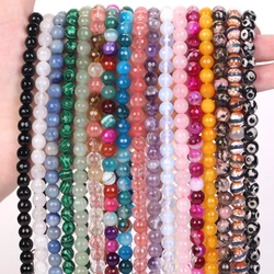 Natural Stone Beads Faceted Gemstone Jades Agate Loose Spacer Beads For Jewelry Making 4/6/8/10 mm DIY Handmade Bracelets 15''