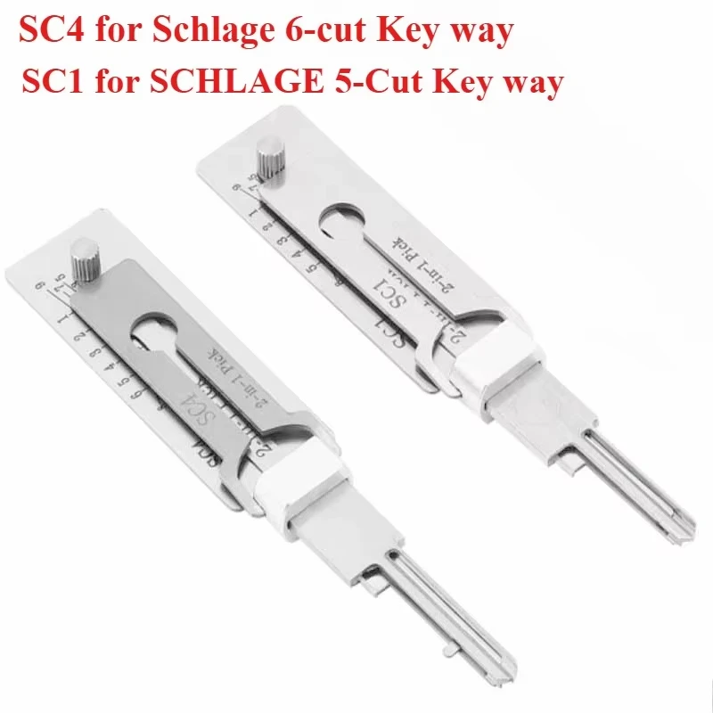 Lishi Pick and Decoder Lock Picking SC1 SC4 2 in1 Locksmith Tools Master Key Decoder Micha Decoder Hooks Topolines To Open Locks