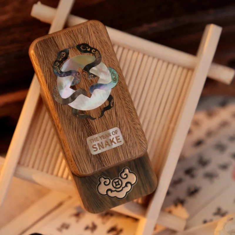 (先行販売) Lele EDC Fafa スネークサンダルウッド機械式磁気金属指先プッシュカード減圧デスクトップおもちゃギフト