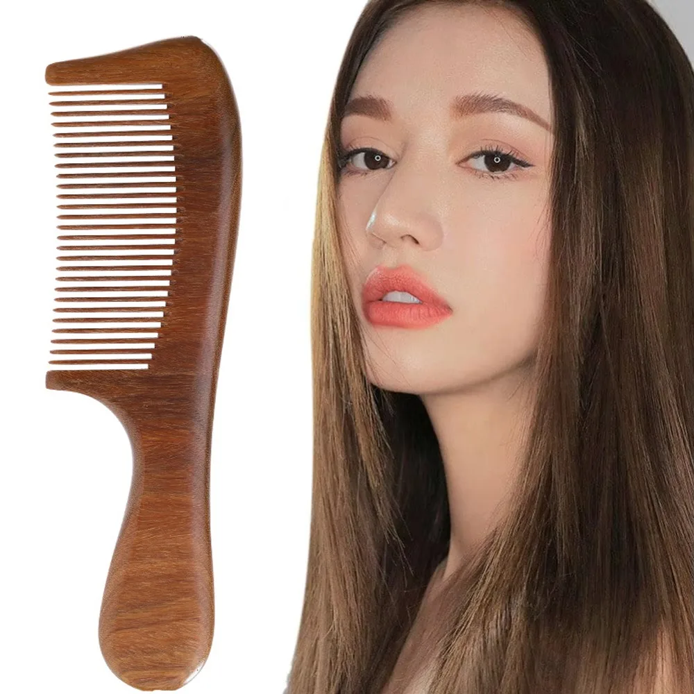 New Natural Labor Wooden Comb Meridian Massage Anti-static Wood Comb Curly Hair No-snags Massage Comb Girl