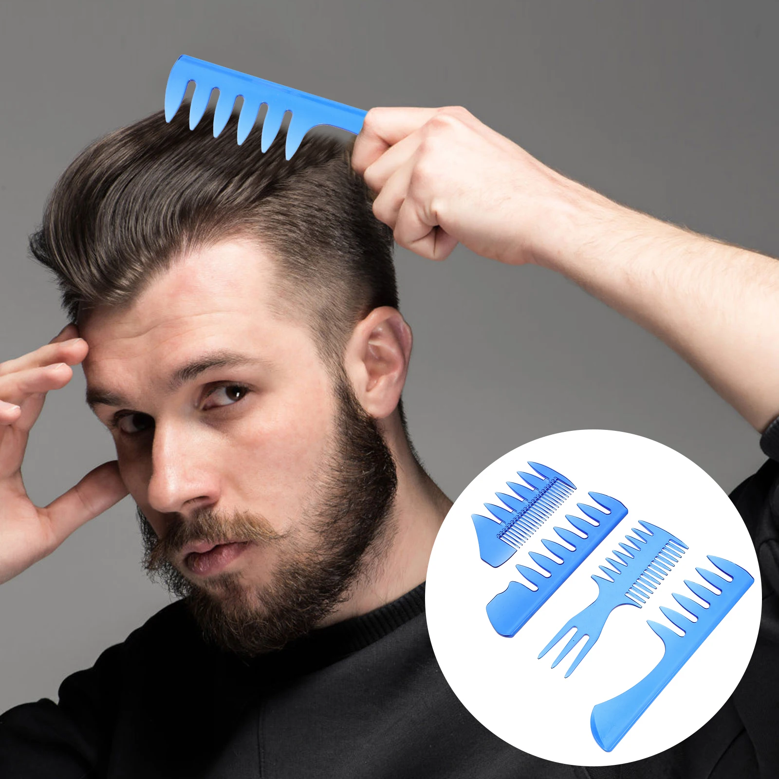 

4pcs Hair Spray For Men Anti- Scalp Massage Fork Comb Portable Salon Styling Accessories Man Comb Small Size