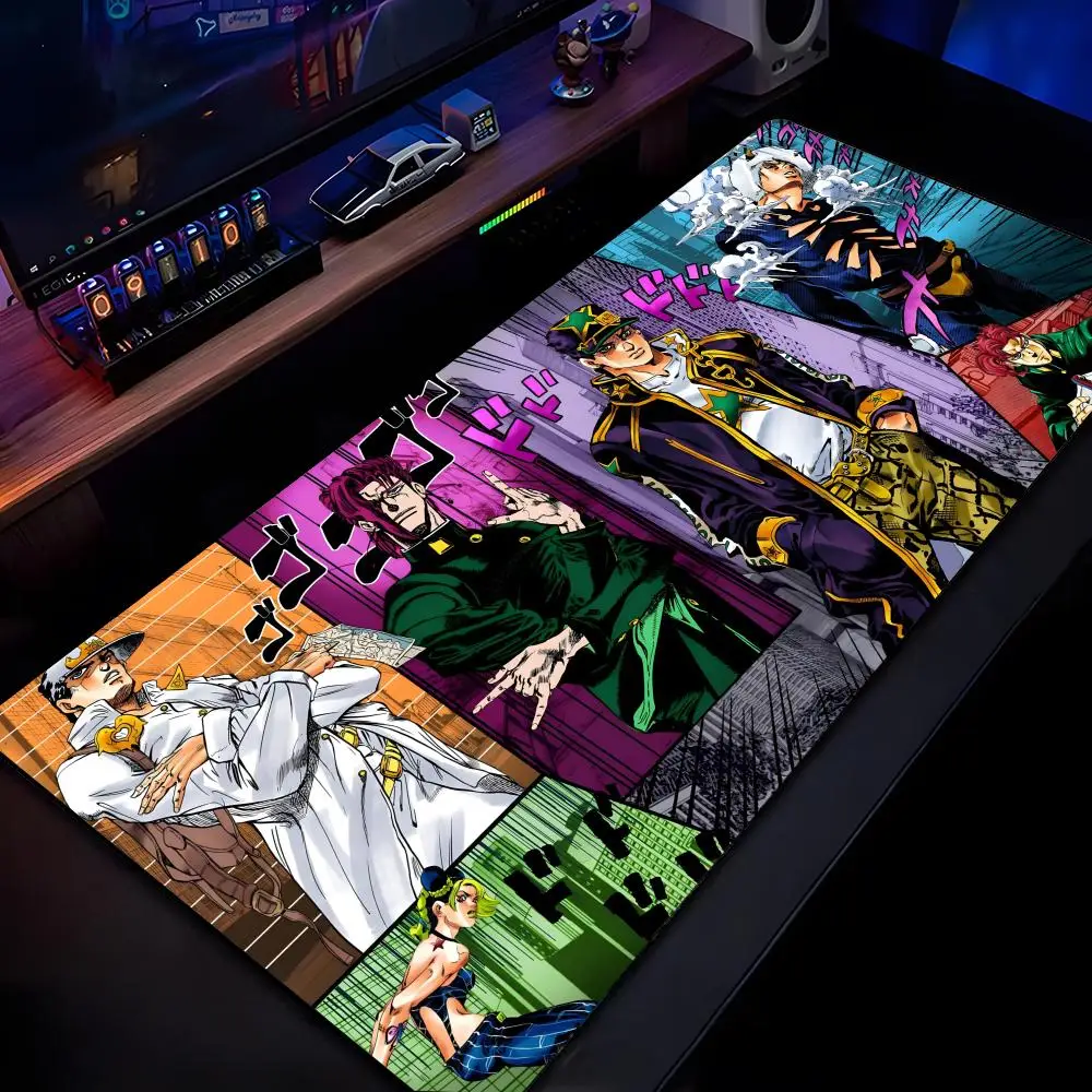 

Коврик для мыши Jojo Bizarre Adventure, коврик для мыши с HD-печатью, компьютерный геймерский нескользящий коврик для мыши с запирающимся краем, XXL90x40 см, клавиатура, ПК Des