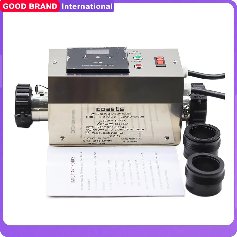 3KW Pool Heater Electric Swimming Pool and SPA Bath Heating Tub Water Heater Thermostat 220V Swimming Pool Accessories 220V
