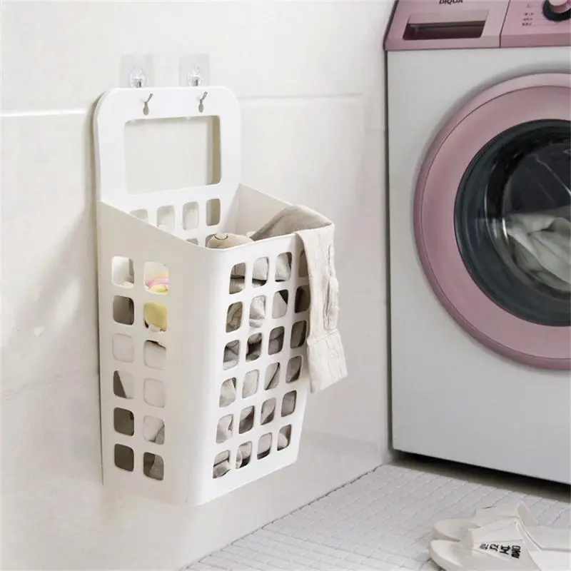 

Foldable Dirty Clothes Basket Portable Durable Functional Design Foldable Space Saving Foldable Wall Hanging Laundry Basket